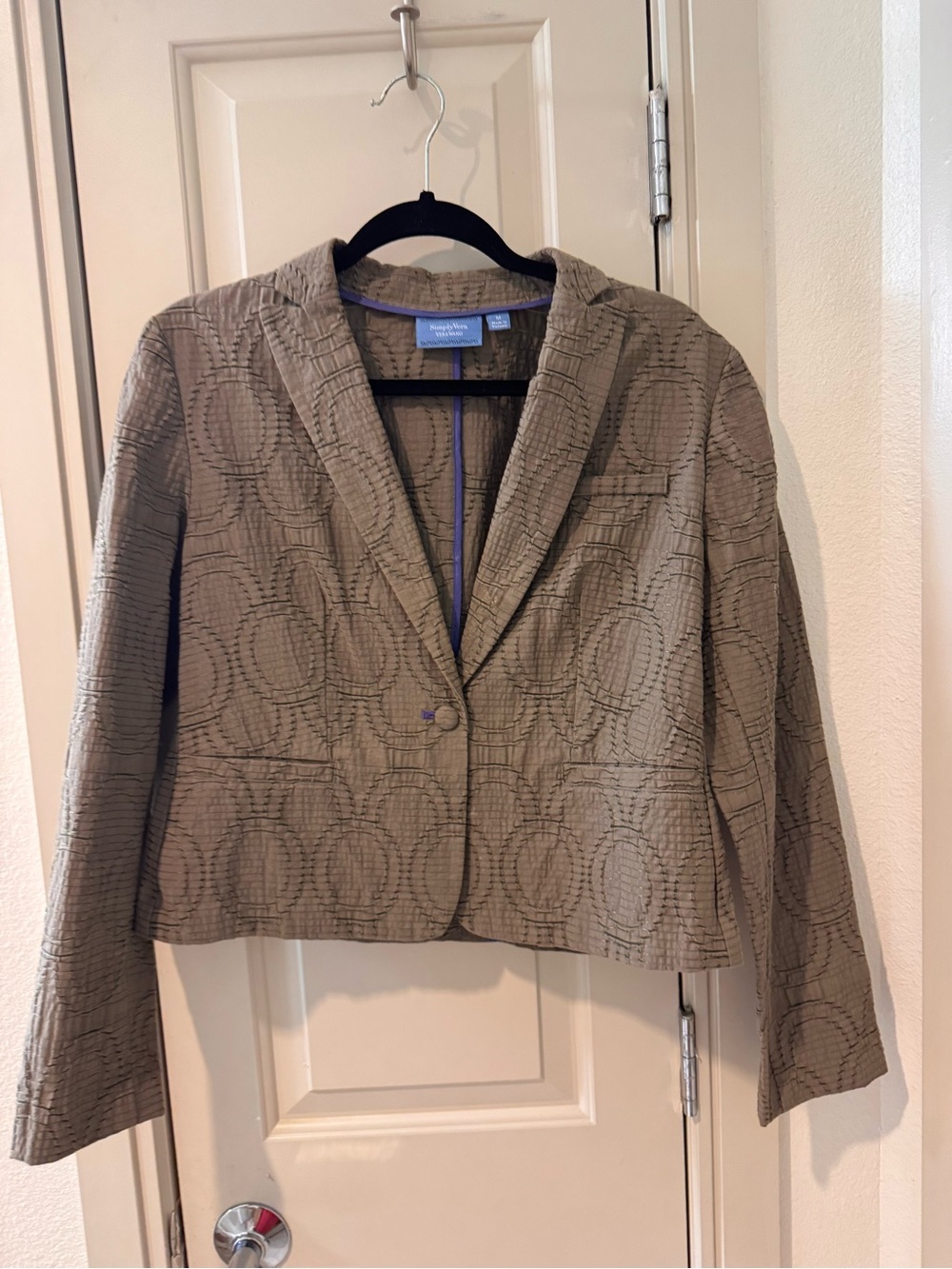 Simply Vera Vera Wang Textured One-Button Blazer | Taupe